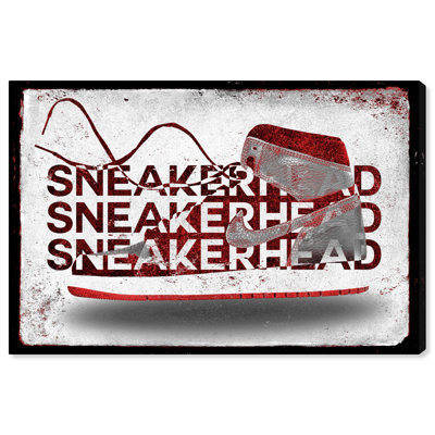 Notoriart Sneakerhead Red Framed Sneaker 1 Piece Canvas Wall Art