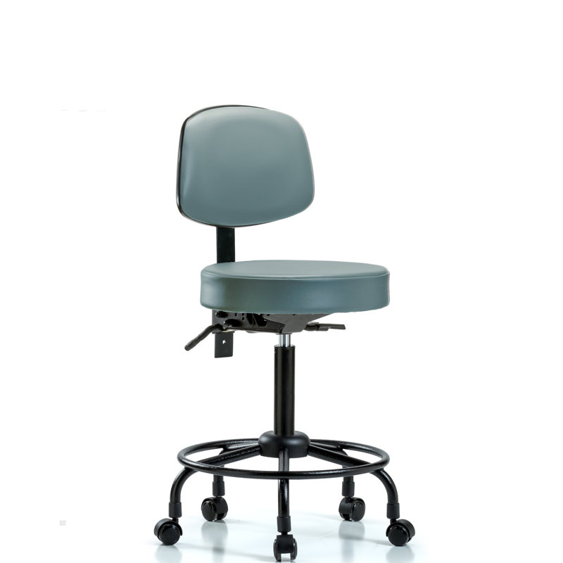 Ladeanna Vinyl Task Chair, Casters, Navy Blue