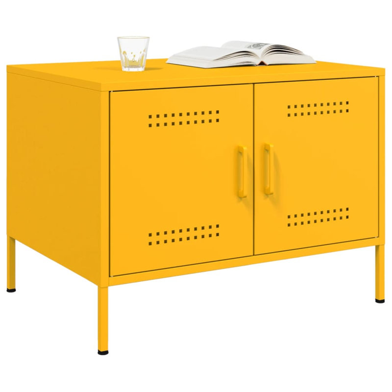 Coffee Table 68x50x50,5 cm Steel, Mustard Yellow