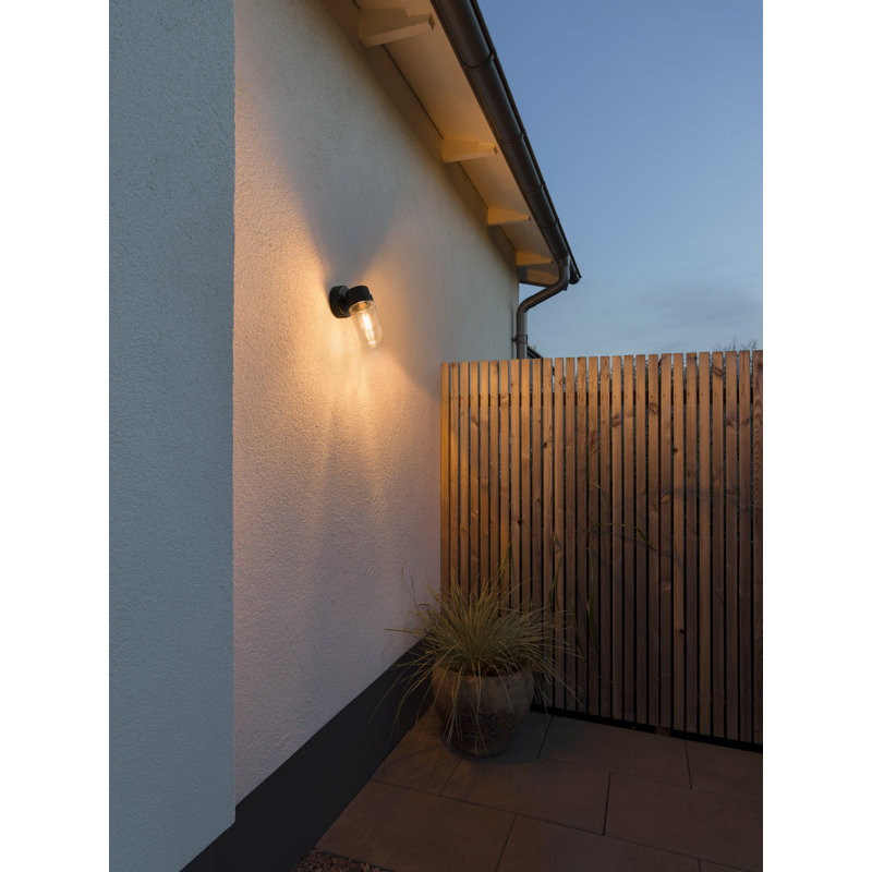 24.5cm H Outdoor Armed Sconce, Black
