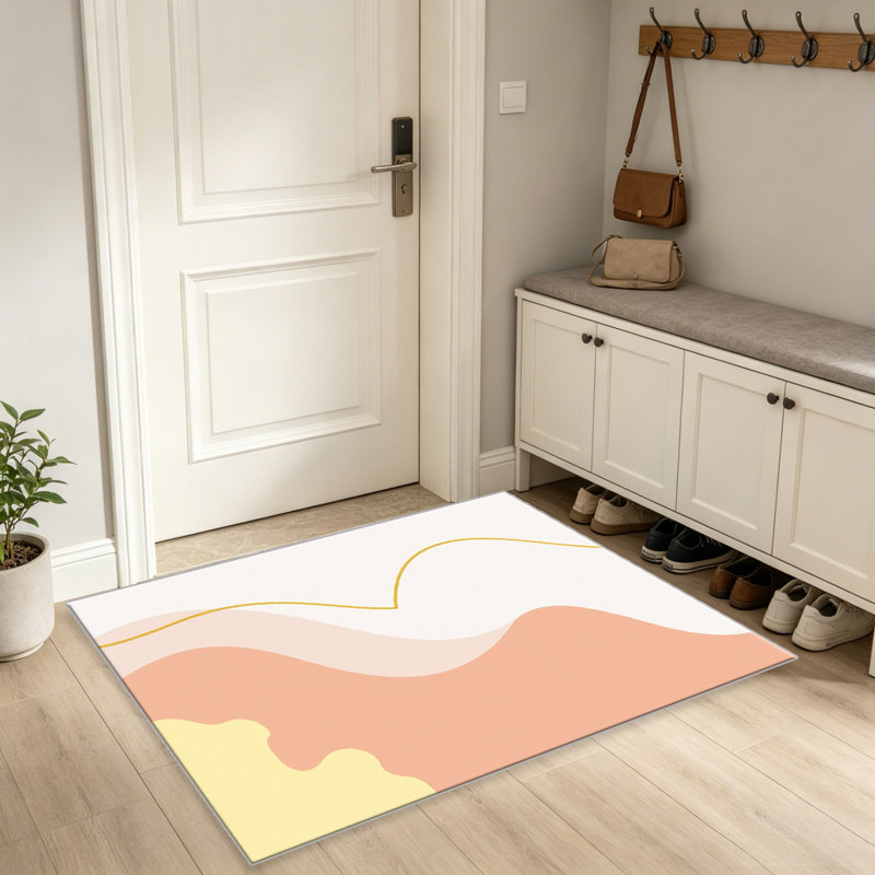 Tapis 1pc Peach Pastel Wave, Rectangle 2 pi 8 po x 4 pi