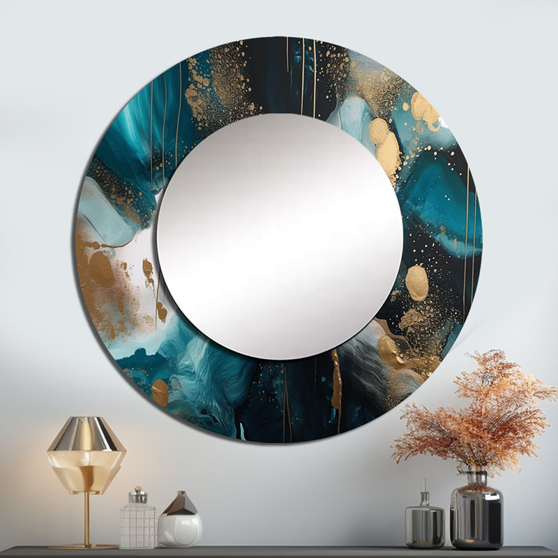 Miroir mural en marbre Pacer Green and Gold Mysterious Marble II, 36 po x 36 po
