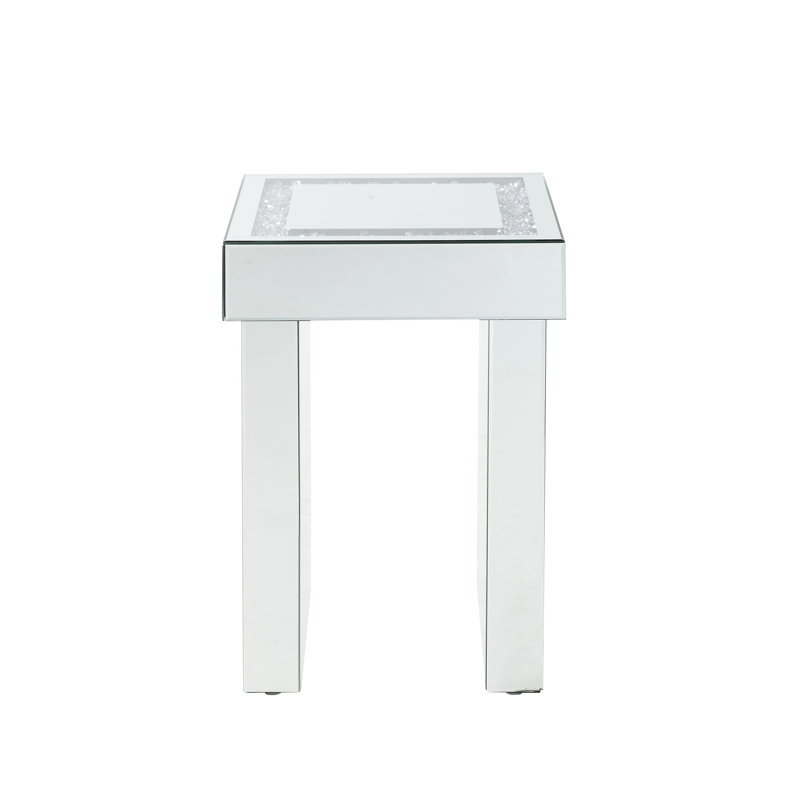 Mirrored Faux Diamonds End Table