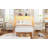 Metal Bed Frame  with LED Light and Charging Station, Storage Headboard, No Box Spring Needed-423302555-423302554