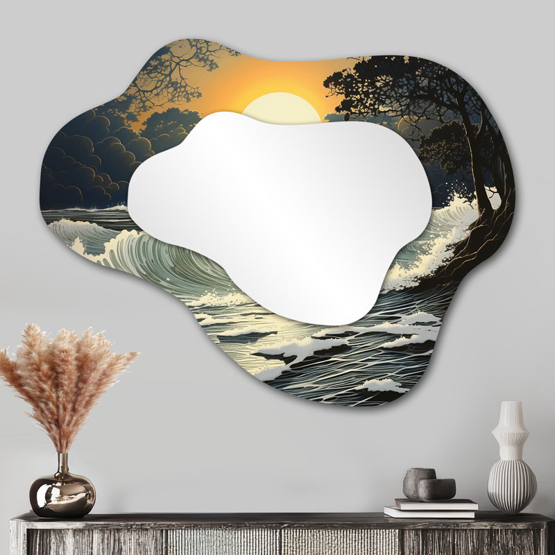Miroir mural argenté, 27 po x 35 po
