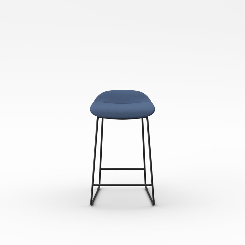 Tabouret Lilly , Noir, Polyester bleu électrique, Tabouret de comptoir (siège d'une hauteur de 24 p