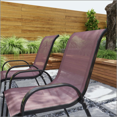 Outsunny Outdoor Dining Chairs Set Of 4, Stackable Outdoor Patio Chairs With High Back, Breathable Mesh Seat For Garden Lawn Backyard