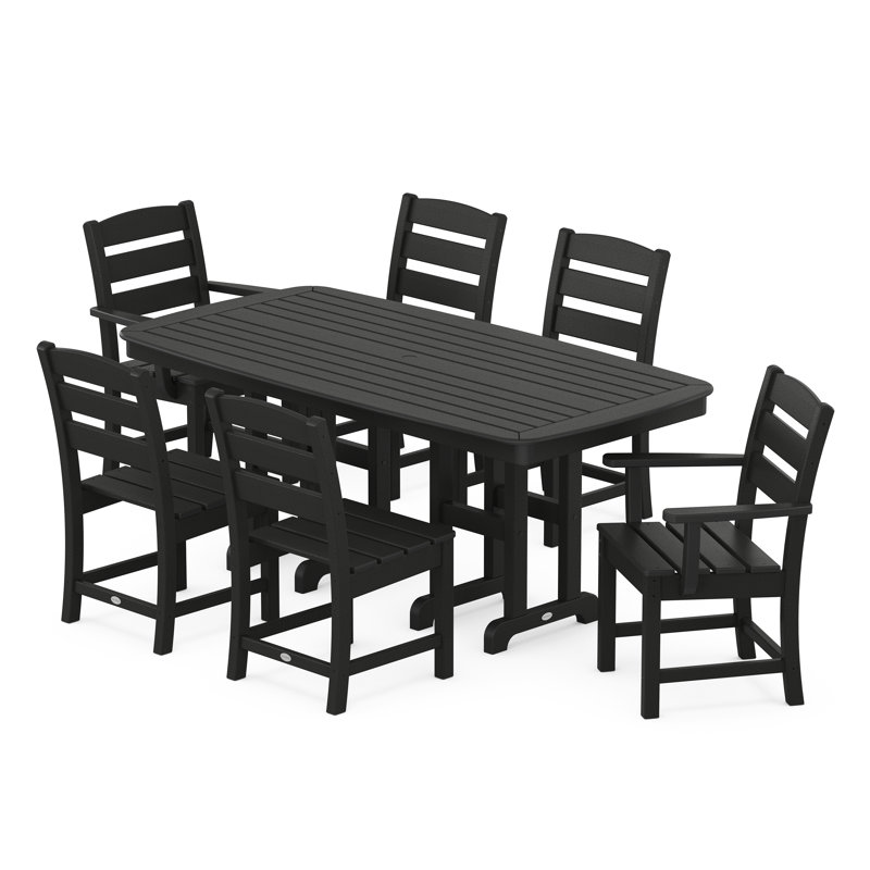 Lakeside 7-Piece Dining Set, Black