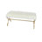 Lynmouth Gold Metal Bench with White Faux Fur Top 42" x 17" x 20"