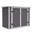 Remise de rangement horizontale horizontale avec rampe et couvercle hydraulique, armoire de rangement imperméable et verrouillable pour poubelles, outils et bois de chauffage