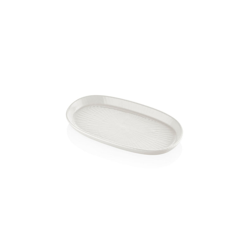 Elegant Ceramic Platter Set (2 Pieces), Cream Color, 5.5 x 10.2 x 1.6 inches | 100% Durable Ceramic, Ideal for Serving & Entertaining | Perfect for Home Dining, Parties, and Special Occasions