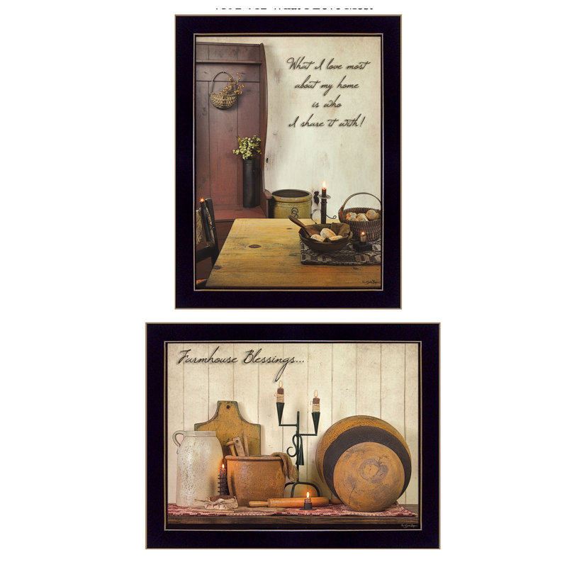 «What I Love Most», art mural encadré 2 pièces pour salon, décoration murale par Susan Boyer