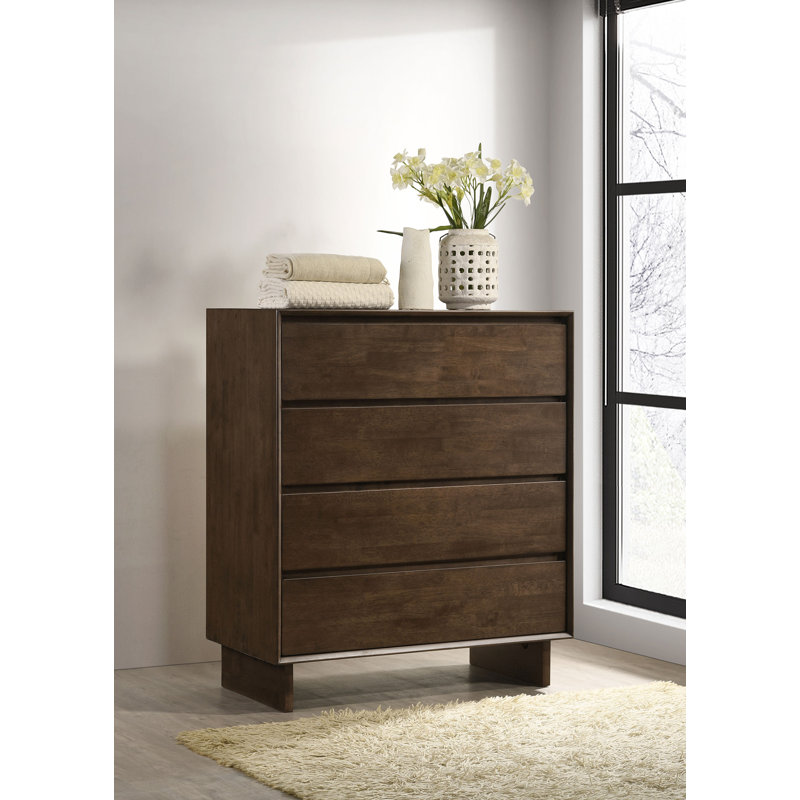 Commode 4 tiroirs Bachangada Brun chaud