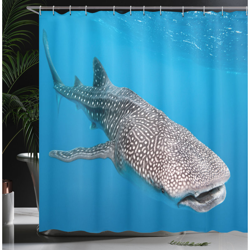 Ensemble de rideau de douche et crochets sea animaux, H 69 po x l 105 po