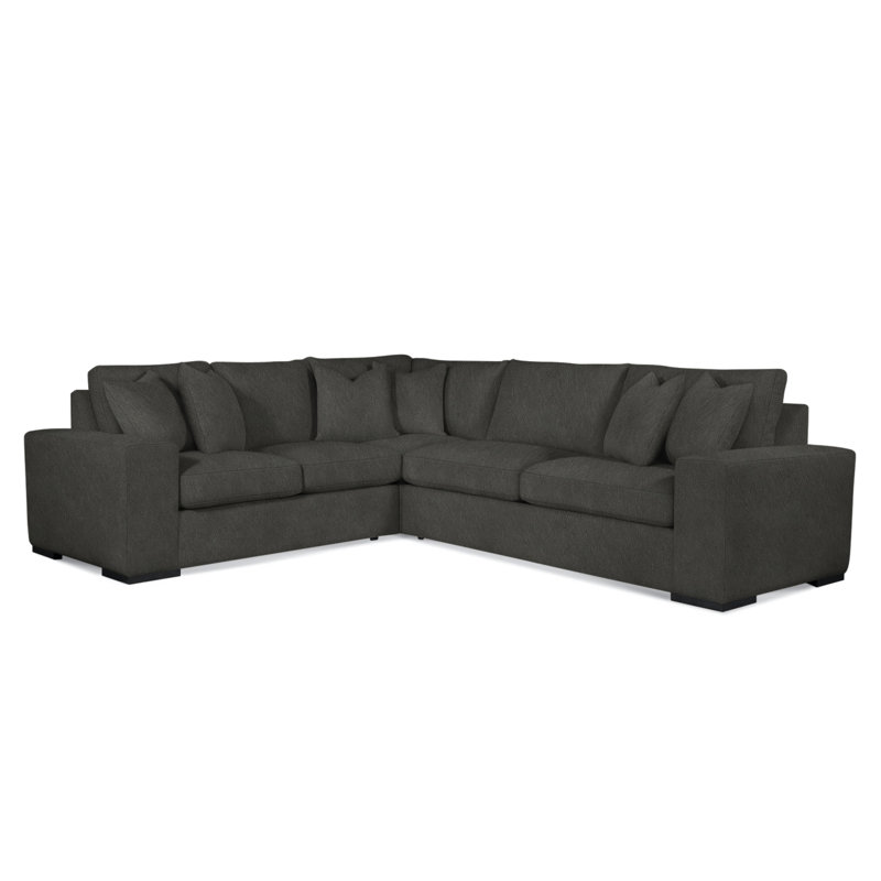 Memphis Sectional, Brown Geometric, 0456-33, Left Hand Facing, Black