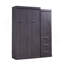 Lit escamotable simple avec garde-robe et tiroirs, lit de rangement, peut être plié dans une armoire, gris
