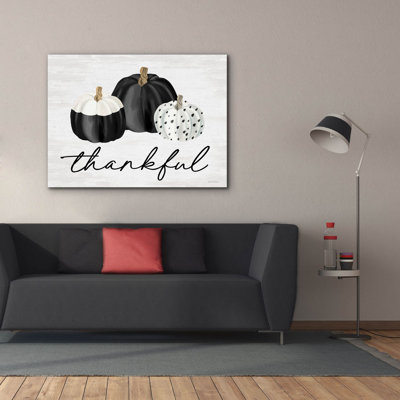  «Thankful», art mural sur toile avec lettres et lignes, 54 po x 40 po