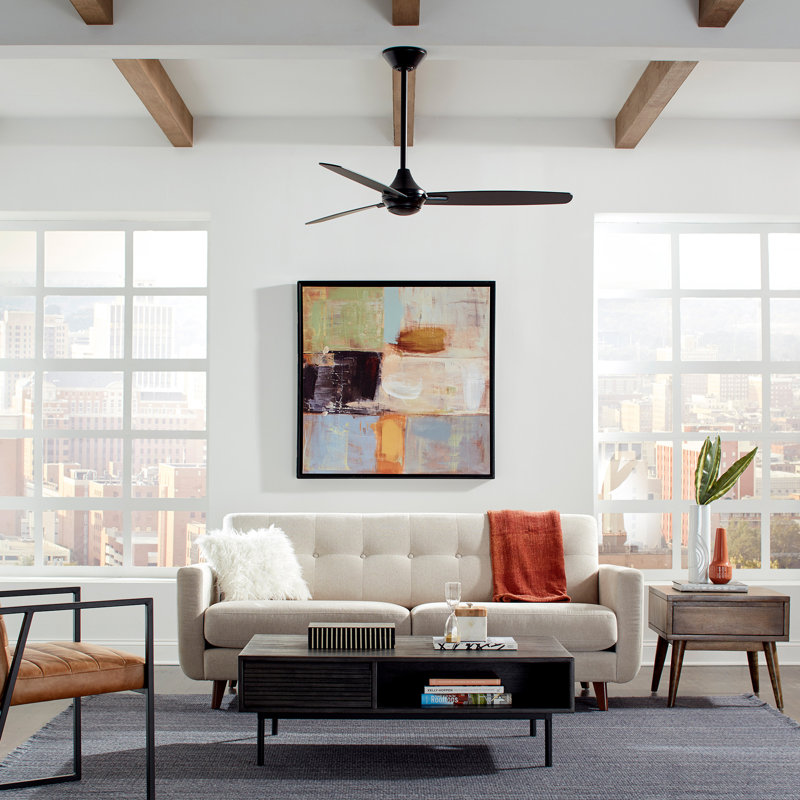 54" Blitzen 3 - Blade Smart Ceiling Fan With Remote Control Included, Works With Google Assistant, Amazon Alexa, iOS And Android APP