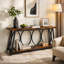 Console industrielle extra longue 70,9 po, canapé-lit étroit derrière le canapé avec tablettes de rangement à 2 niveaux, table d'appoint pour l'entrée et le couloir pour le salon, brun rustique avec structure en métal noir-760037033-760037037-760037203