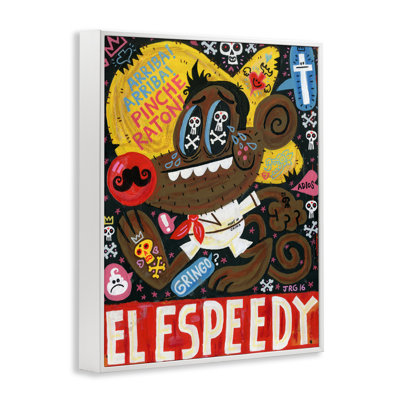 Giclée encadrée El Speedy Culture Collage, design par Jorge R. Gutierrez