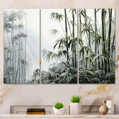 Gris et vert bambou tranquillité II - art mural Chine
