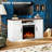 Free Standing Fireplace, Remote Control, 47'', Electric Fireplace Mantel, Adjustable Real 3D Flame Brightness