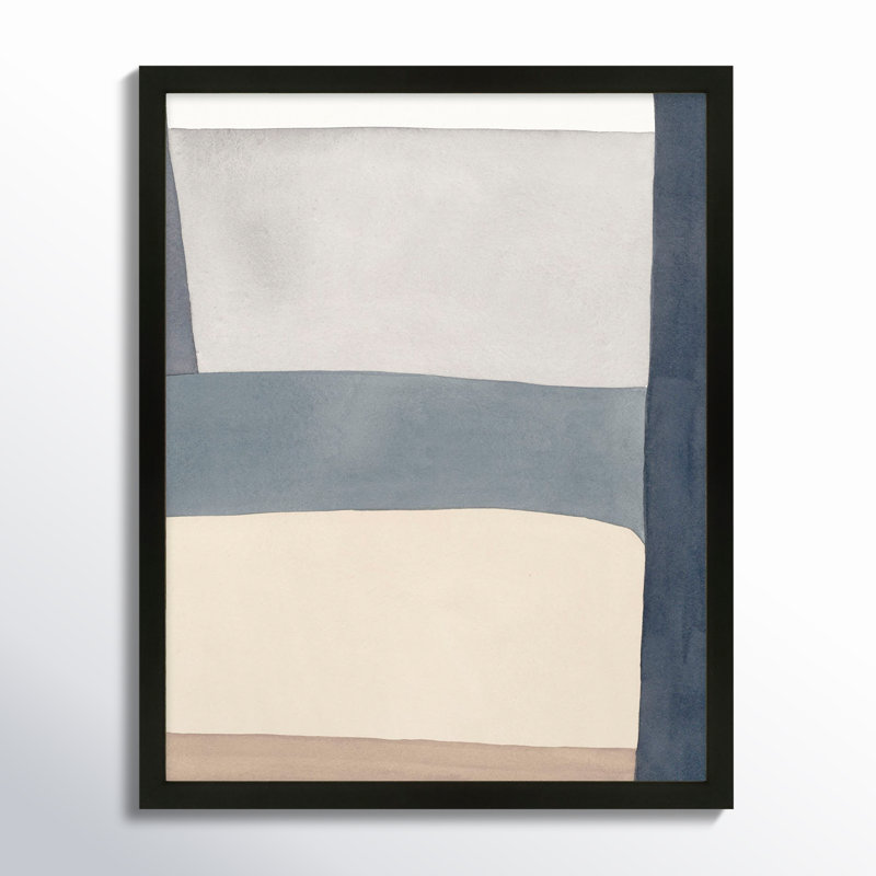 «Tout en bleu profond» par Julia Balfour - Art mural encadré, Papier avec cadre noir, H 20 po x l 16 po x P 1,25 po