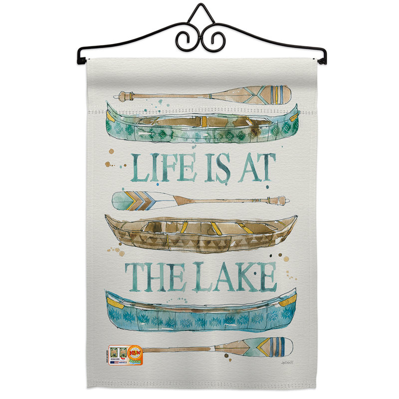 Ensemble de drapeaux décoratifs en polyester 19 x 13 po Life to the Lake Impressions