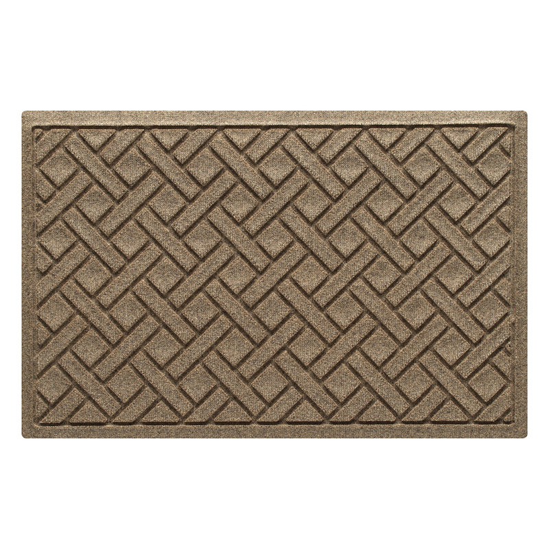 WaterHog® Lattice 23 in. x 35 in. Indoor Outdoor Doormat, 0.375" H x 36" W x 24" D, Camel