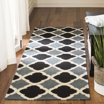 Tapis géométrique en laine tissé à la main Milltown