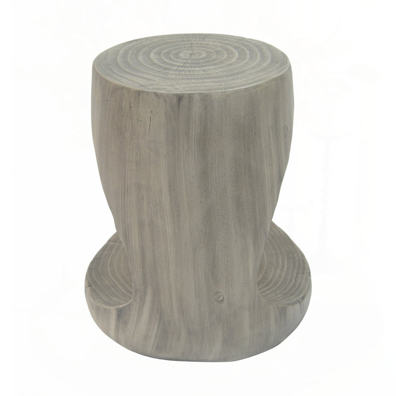 Wood-Like Texture MGO Hollow Side Table, Gray
