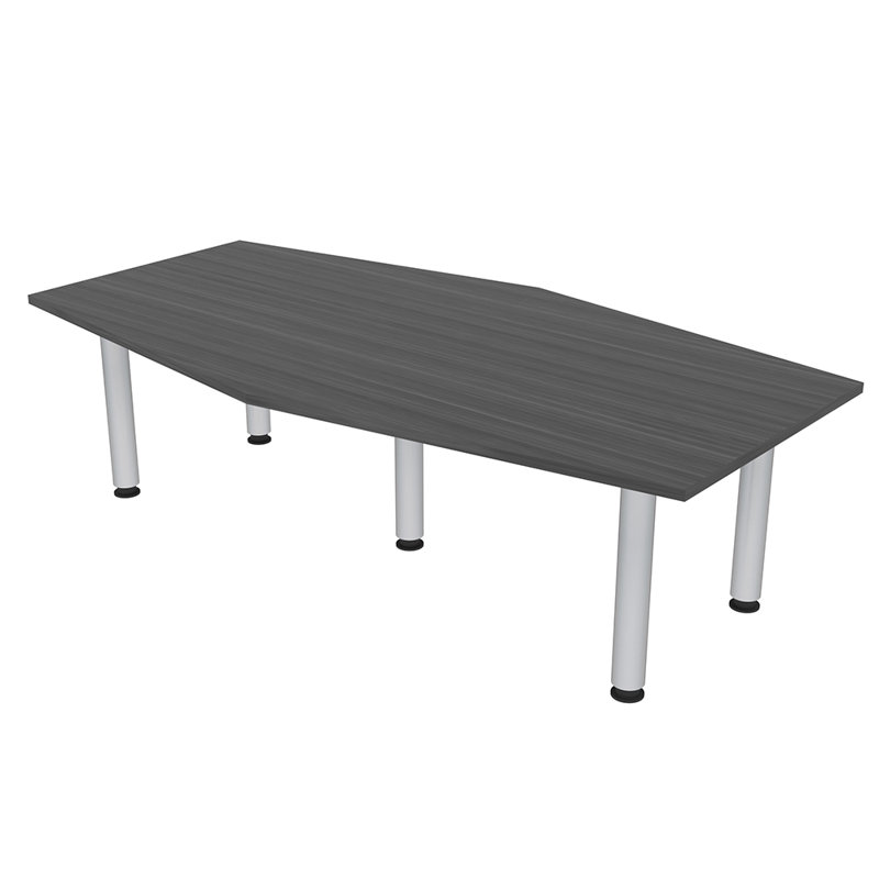 Table hexagonale avec pieds Nyemia, L 84 po x l 48 po, Nuit asiatique, Argent argent