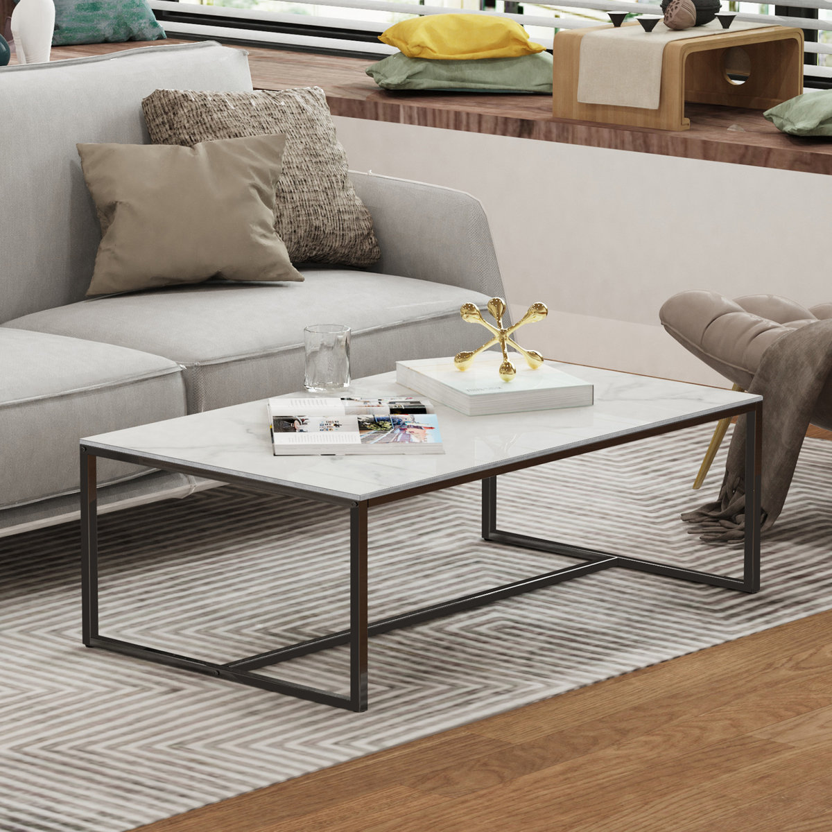 Hokku Designs Deivion Frame Coffee Table & Reviews | Wayfair