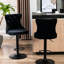 Tabouret de bar en velours noir avec pivot à 360 ° et siège réglable de 25 à 33 pouces, de 2 pour la maison, avec rivets martelés à la main, hauteur en pouces, boutons tirés vers l'arrière