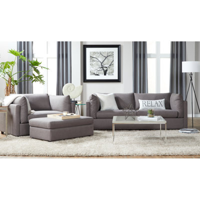 Modern Sofa Enda Pillow Back Fabric 3-Piece Sofa And Cuddler Chair Set