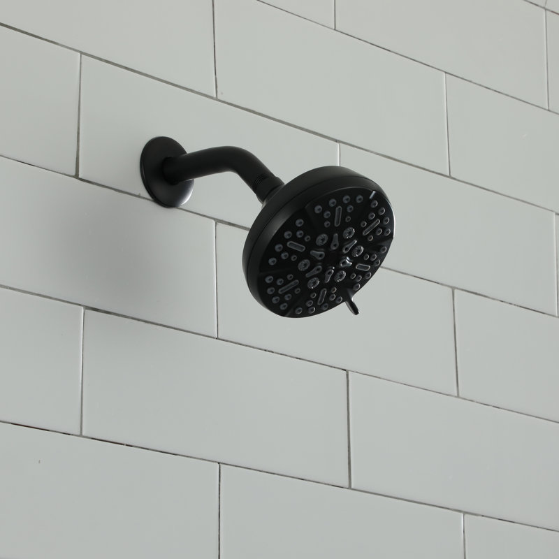 Full/Standard； Massage/Jet Fixed Shower Head 1.75 GPM GPM, Matte Black