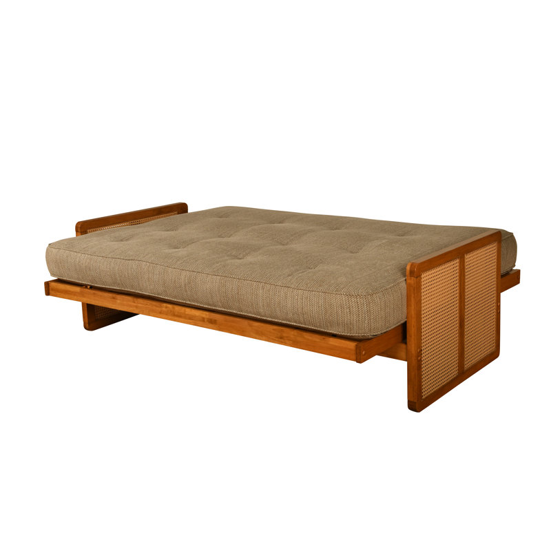 Futon double Bridyn avec matelas inclus, Lin Bridyn cacao