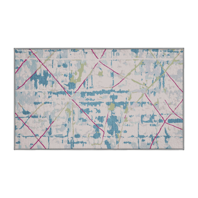 Machine Washable Gray Area Rug, Runner 2' x 5'