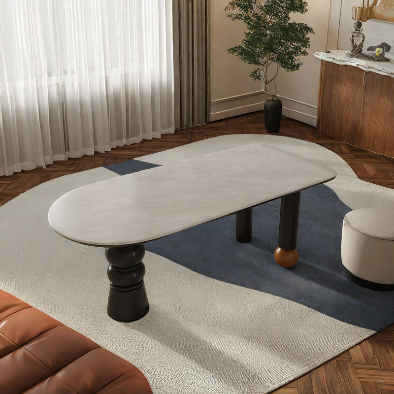Guilhem Solid Wood Base Dining Table, 29.5"H x 55.1"L x 31.5"W