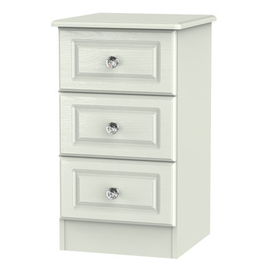 Fully Assembled Asphodèle 3 Drawer Bedside Table