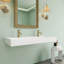 Lavabo de salle de bain mural 47 "avec double trou pour robinet