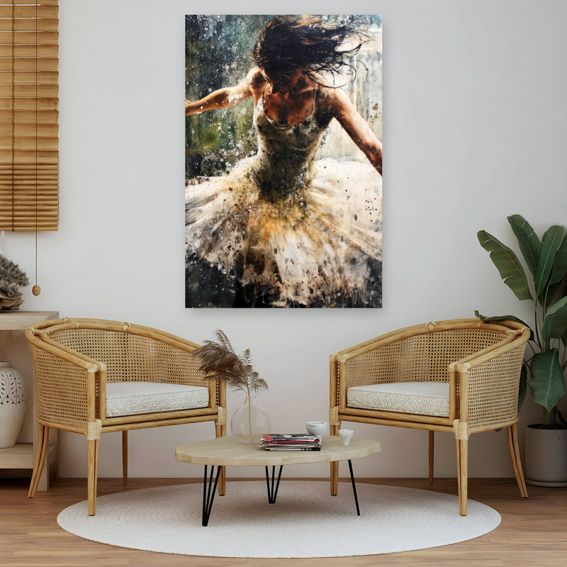 «Dynamic Ballerina Splash Contemporary Contemporary Dramatic Modern Landscape Nature», art mural, H 60 po x l 40 po