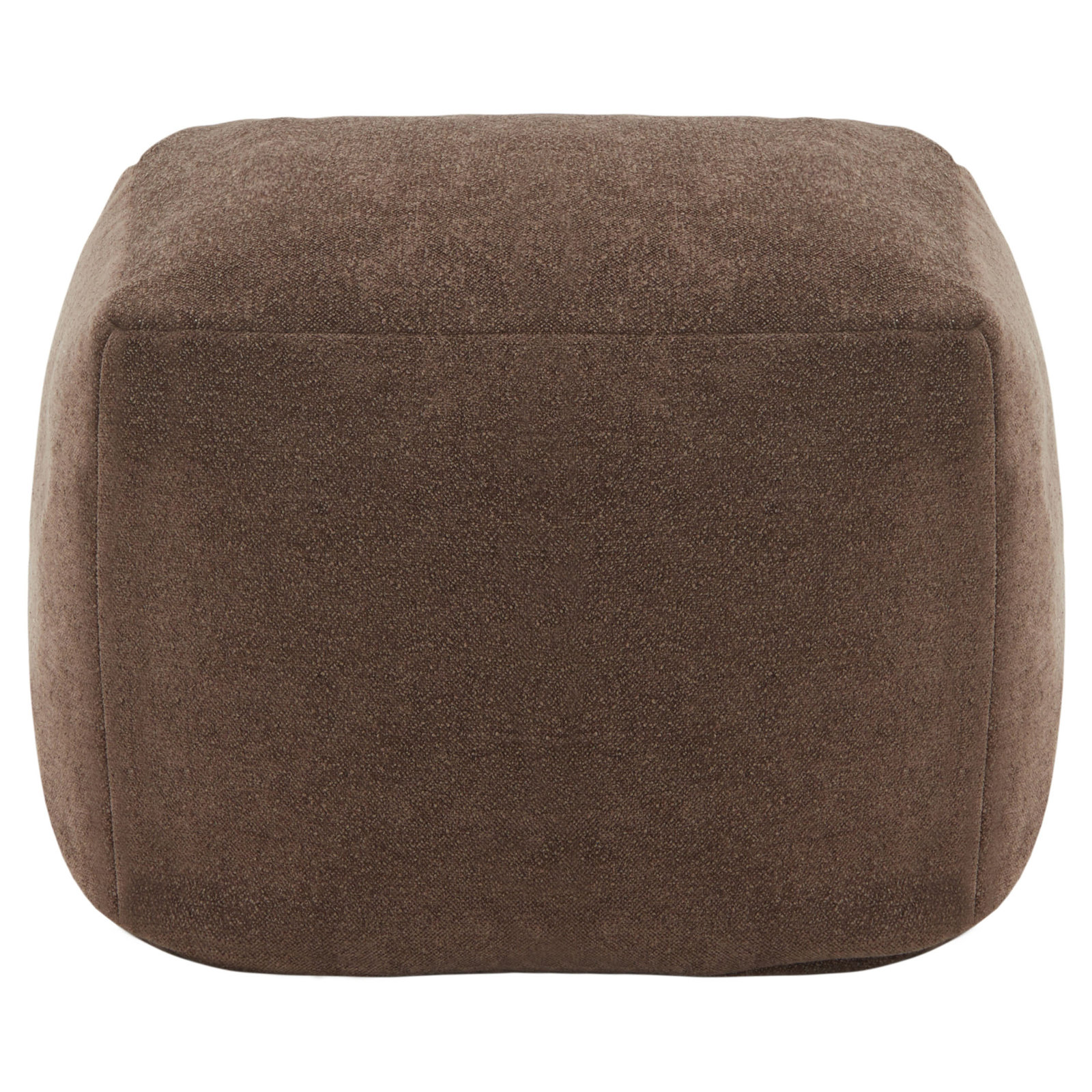 Inaki Upholstered Pouf, Dark Brown Boucle