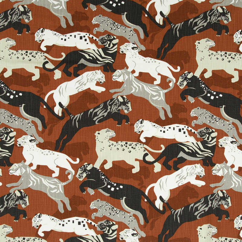 Tissu 100% coton Dwellstudio Rajita Tiger, Kaki