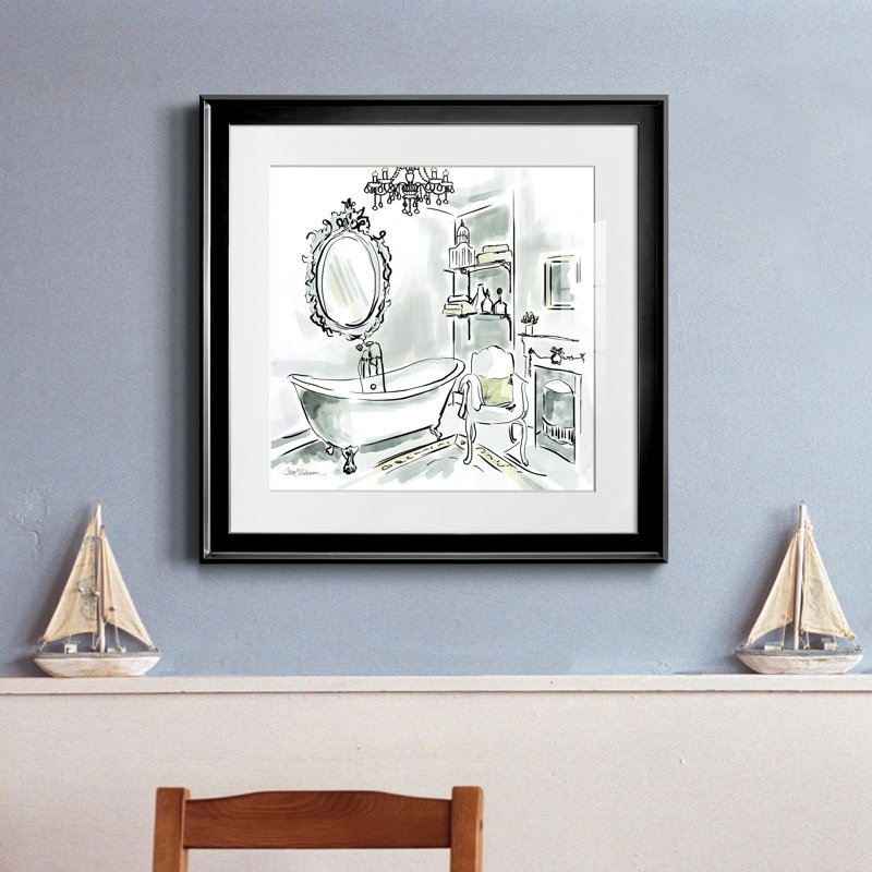 «Opulent Bath II», cadre photo, H 17,5 po x l 17,5 po x P 1,5 po, Papier encadré noir