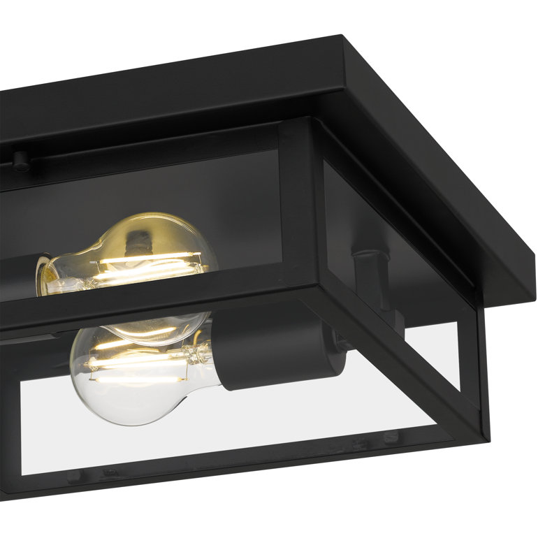 Benton Matte Black W - Bulb LED Outdoor Flush Mount Outdoor Flush Mount
