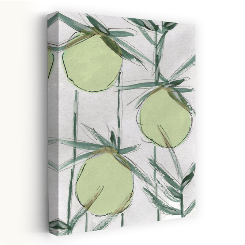 «Fresh Green Botanicals», impression d'art moderne minimaliste, nature, fruits, 24" H x 16" W