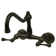 Double Handle Wall Mount Bridge Faucet with Buckingham Lever Handles