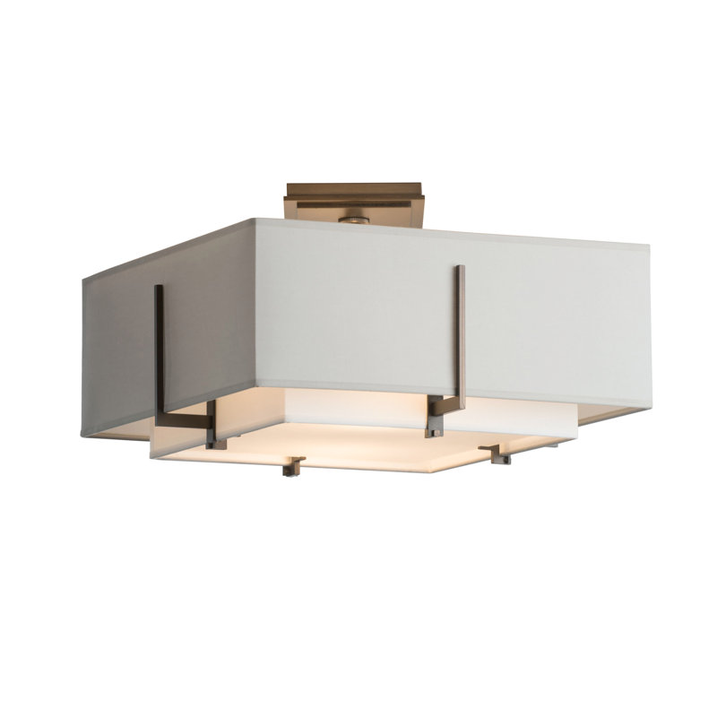 Exos 2 - Light Semi Flush Mount, Natural Anna, Dark Smoke