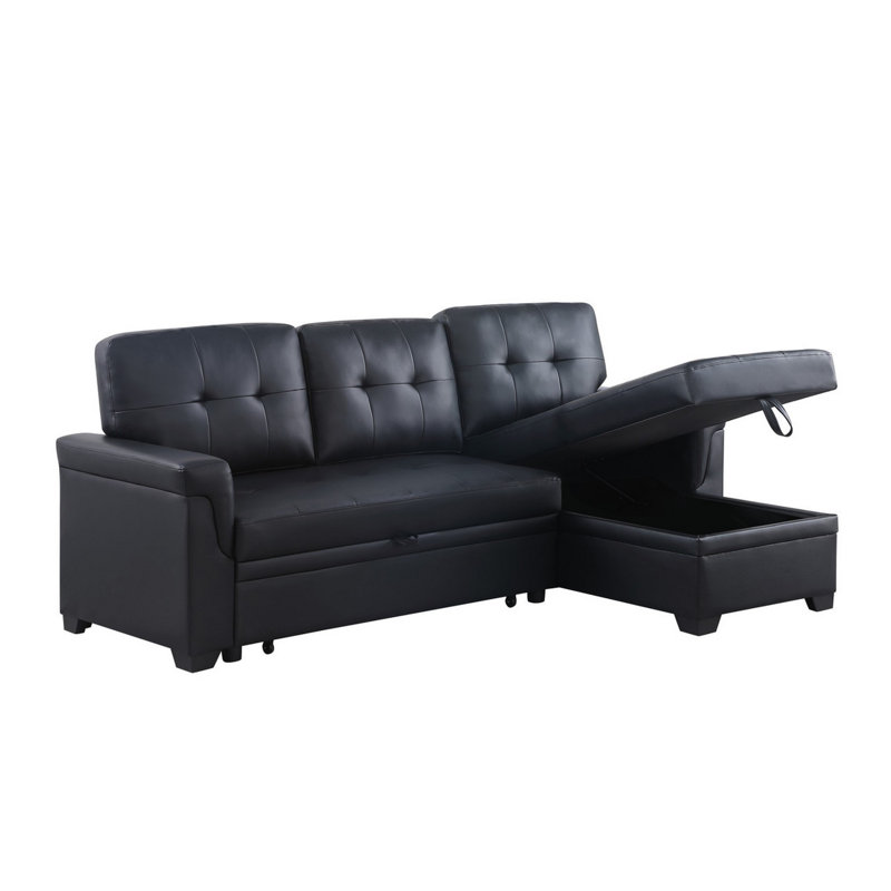 Canapé modulaire en cuir Gedalya, Similicuir gris pâle